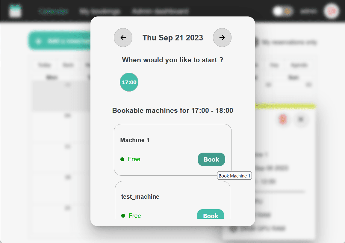 Resapp - bookable machines